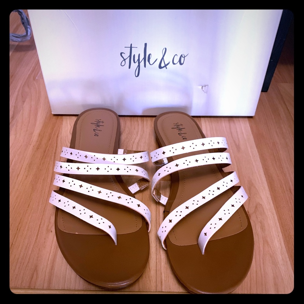 White sandals - new with box